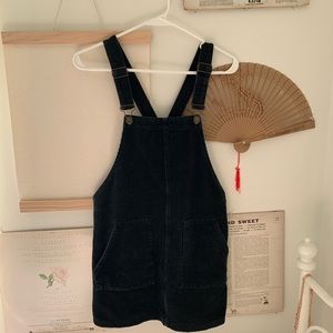Black Corduroy Overall Dress